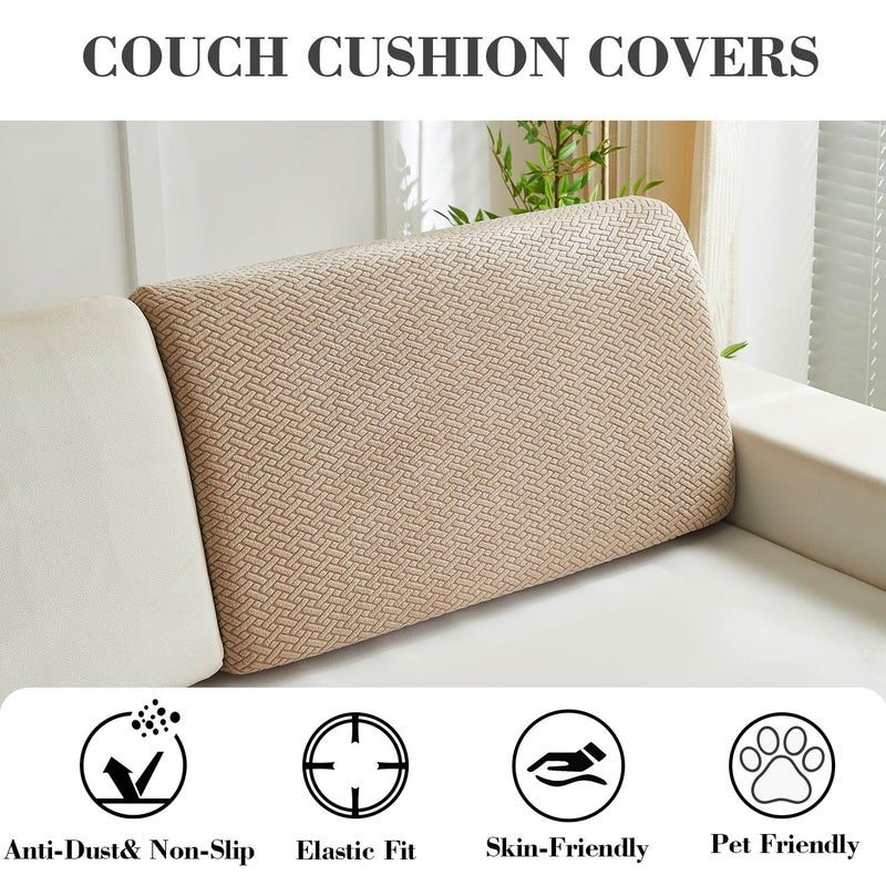 Disayu Sofa Covers Couch Covers for Sofa Pet Friendly Couch Cushion Covers Universal Sofa Covers Washable Stretch Slipcovers for Sectional Sofa (Texture Light Coffee,Back Cover M) - Image 3