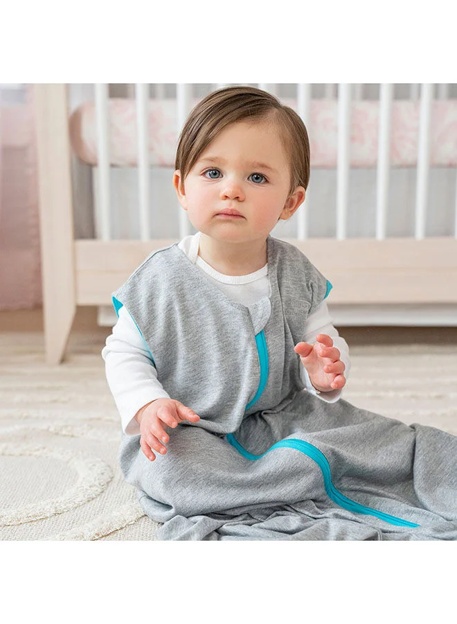 Halo Baby Sleeping Bag – 100% Premium Cotton Sleeping Bag – Baby Sleeping Bag With Zip – Newborn Sleeping Bag For Newborn Girls And Boys 0.5 Tog – Grey And White, 6 - 18 Months
