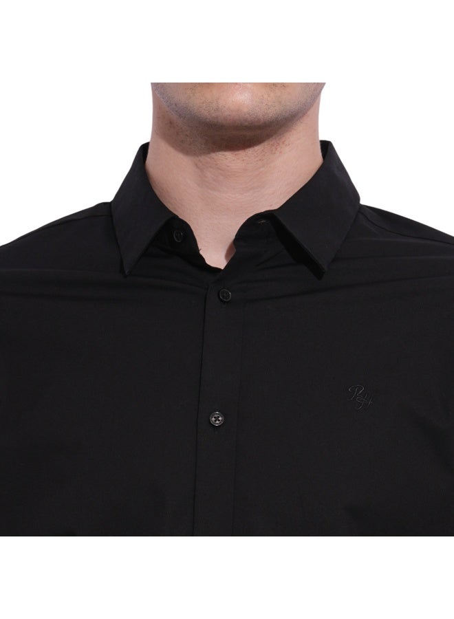 Being Human Mens Black Collared Long Sleeve Shirt - Image 5