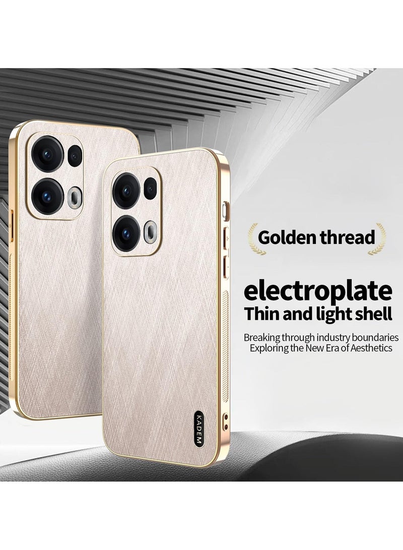 general Case for OPPO Reno 14 Pro 5G (Reno14 Pro 5G), Elegant Brushed Metal Design, Premium Leather Finish Shell, Ultra-thin Soft Silicone TPU Bumper Shockproof Cover - Image 5