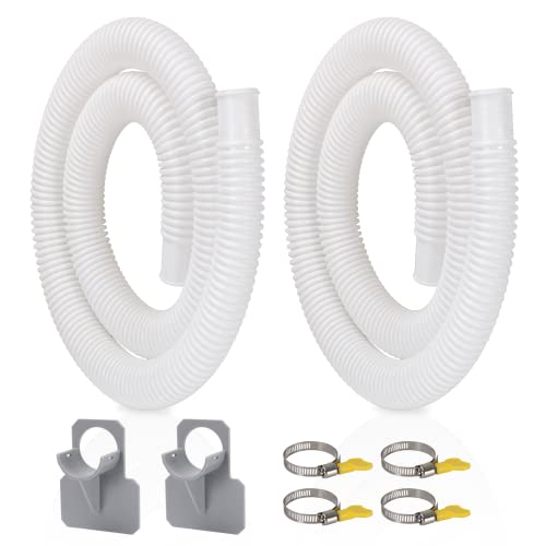 BEWAVE Pool Pump Hose for Above Ground Pools, 2 Pack 1.25" Diameter Pool Filter Hose Accessory Pool Pump Replacement 59 Inch Long with 2 Clamps and 2 Pipe Holders - Image 1