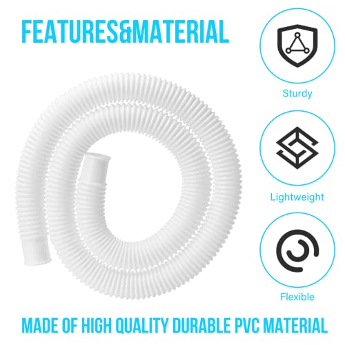 BEWAVE Pool Pump Hose for Above Ground Pools, 2 Pack 1.25" Diameter Pool Filter Hose Accessory Pool Pump Replacement 59 Inch Long with 2 Clamps and 2 Pipe Holders - Image 5