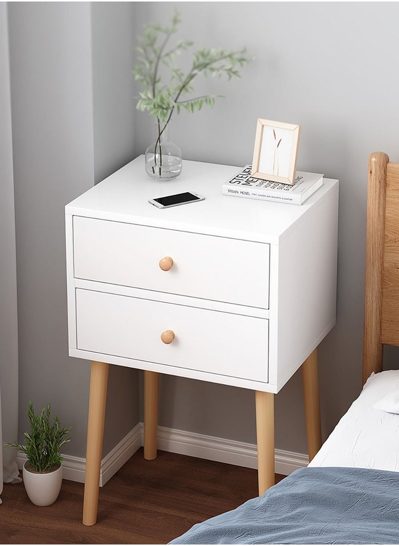 AnneFish - 45*35*60cm Nightstand with Drawer Home Bedside Table 2-Tier Modern Nightstands End Coffee Table with Open Storage Shelf for Bedrooms - Image 1