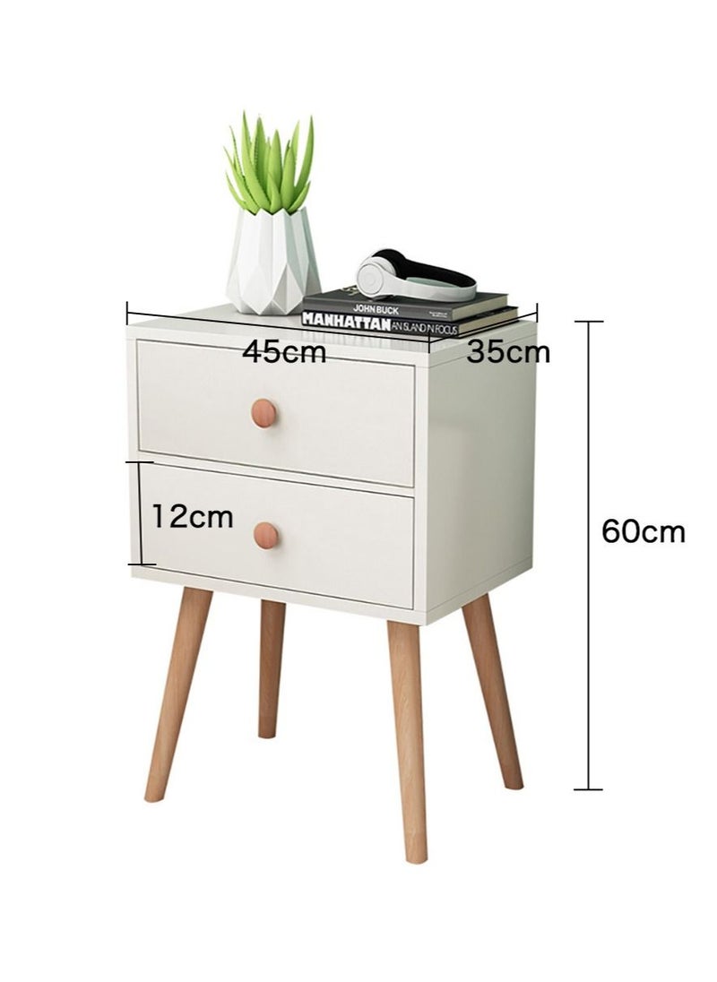AnneFish - 45*35*60cm Nightstand with Drawer Home Bedside Table 2-Tier Modern Nightstands End Coffee Table with Open Storage Shelf for Bedrooms - Image 1