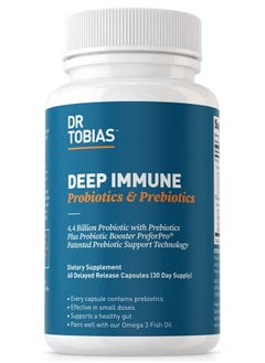 Dr. Tobias Deep Immune Probiotics  Prebiotics 44 Billion Cfu Probiotics For Women  Men Supports Digestive Health Gut Immune Function Nutrient Absorption 60 Capsules 30 Servings  - Image 2
