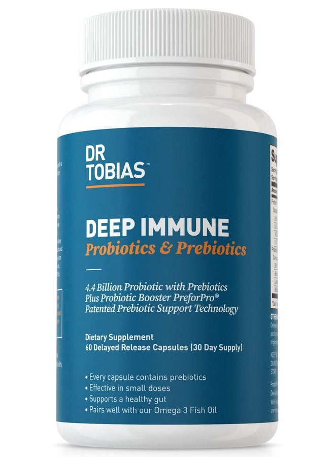 Dr. Tobias Deep Immune Probiotics  Prebiotics 44 Billion Cfu Probiotics For Women  Men Supports Digestive Health Gut Immune Function Nutrient Absorption 60 Capsules 30 Servings  - Image 2