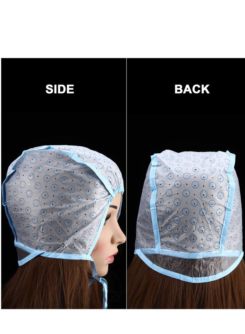 2pcs Disposable Hair Highlight Cap Kit, Hair Cap Highlighting Frosting Cap Highlight for Hair Cap Dye Color with Plastic Hooks Hair Coloring Salon Hairdressing Tool Kit Supplies (Blue) - Image 5