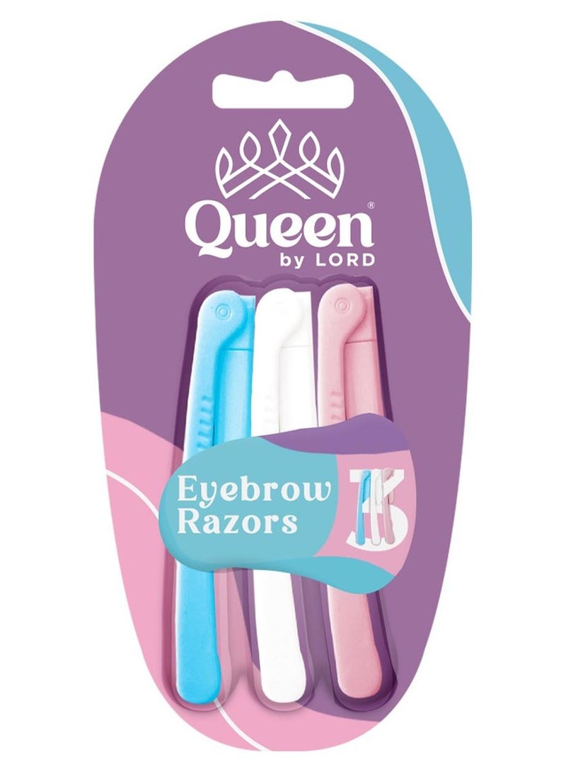 كوين باي لورد مجموعة من 3 شفرات حلاقة قابلة للطي للحاجب - Image 1