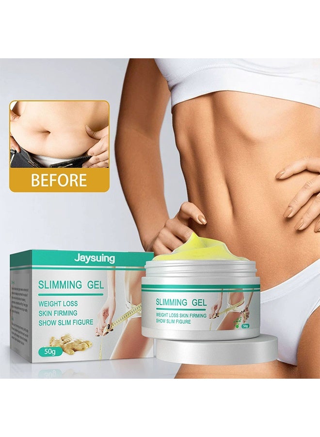 Jaysuing Slimming Cream, Ginger Fat Burning Cream for Navel Area, Arms, Legs, Tummy, Moisturising Firming Massage Gel for Soothing, Calming, Relaxing, Firming and Slimming(50g) - Image 2