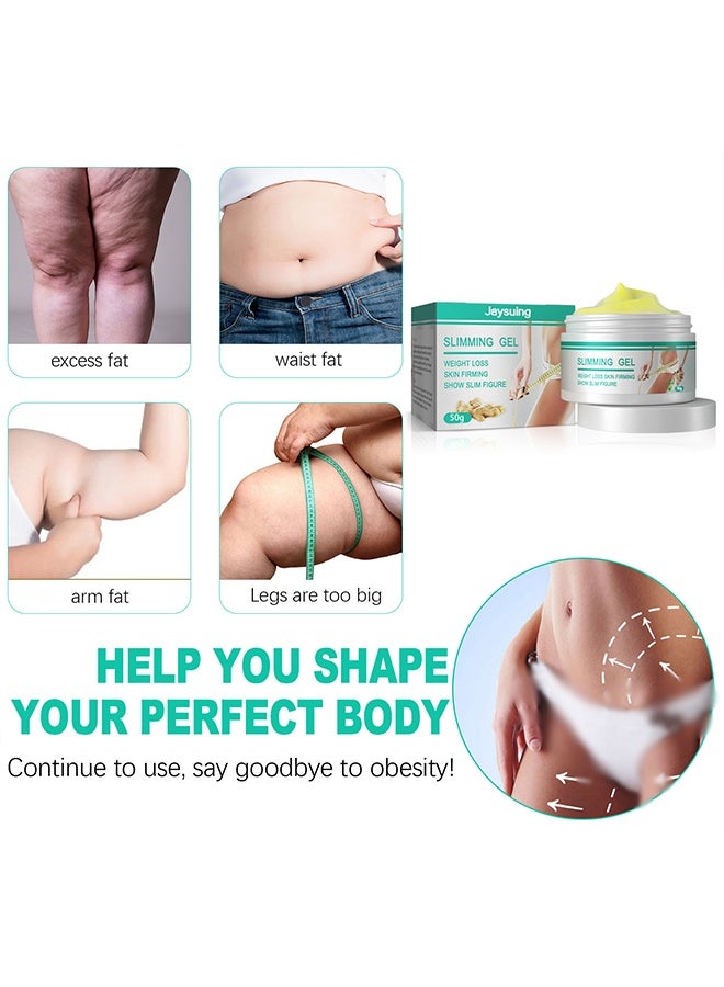 Jaysuing Slimming Cream, Ginger Fat Burning Cream for Navel Area, Arms, Legs, Tummy, Moisturising Firming Massage Gel for Soothing, Calming, Relaxing, Firming and Slimming(50g) - Image 3