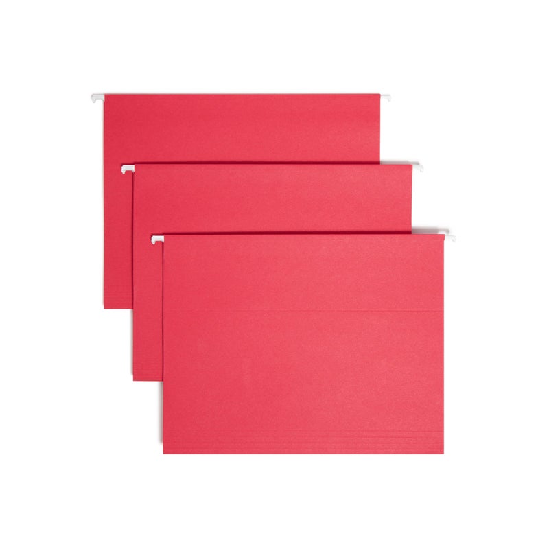 Smead Standard Hanging File Folders, 25 Count, Red, 1/5-Cut Adjustable Tabs, Letter Size (64067) - Image 1