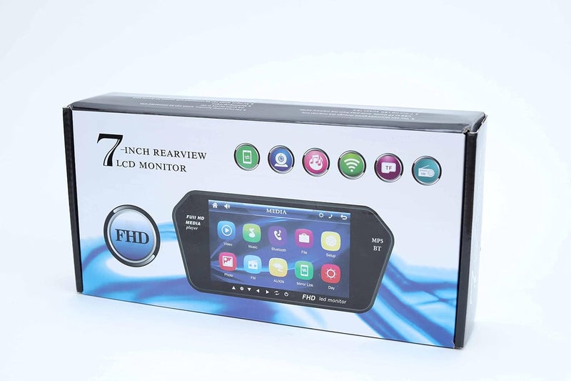 full Format decoding/touch screen / MP5 / full HD 1080 / Bluetooth/Led Monitor/USB/Remote control/Connecting cables / 7 inch