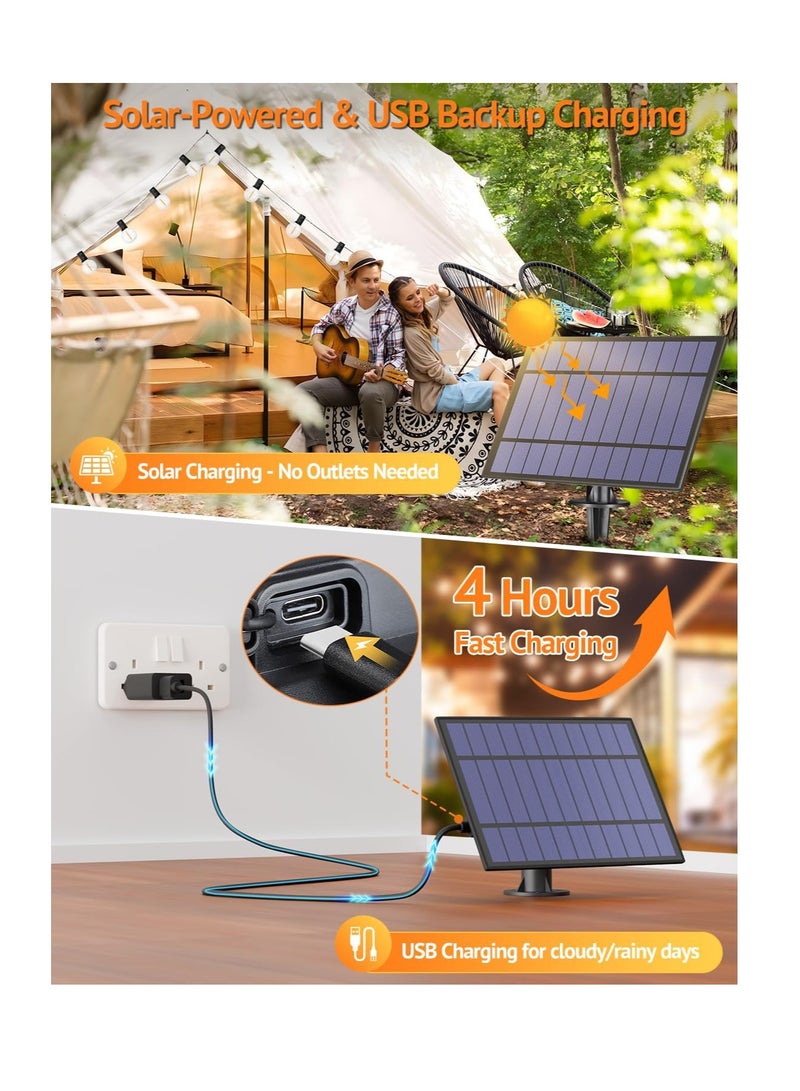 general 25FT Solar String Lights Outdoor with Remote, Waterproof Dimmable 3 Modes Patio Lights with 10+1 LED Shatterproof G40 Bulbs for Backyard - Image 5