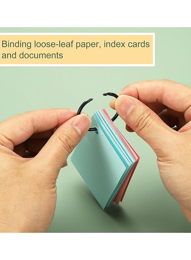 Small Binder Rings 0.8 inch, Book Rings 50pc, Flash Card Rings Index Card Ring Loose Leaf Binder Rings Black Ring Clips Metal Rings for Index Cards Rings for Paper - Image 2