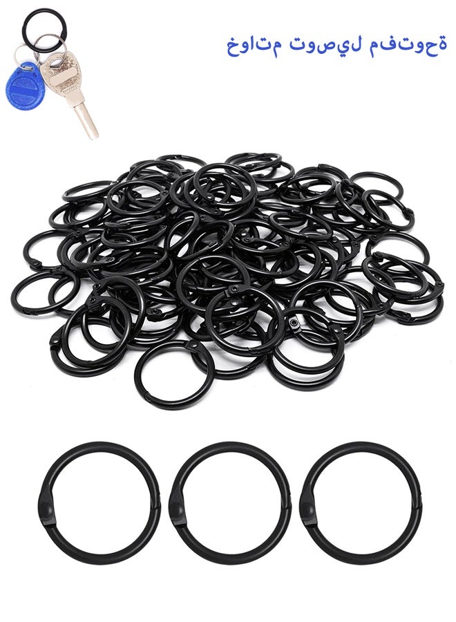 Small Binder Rings 0.8 inch, Book Rings 50pc, Flash Card Rings Index Card Ring Loose Leaf Binder Rings Black Ring Clips Metal Rings for Index Cards Rings for Paper - Image 1