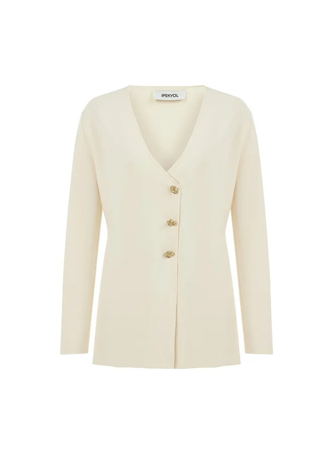 Buttoned Knit Cardigan