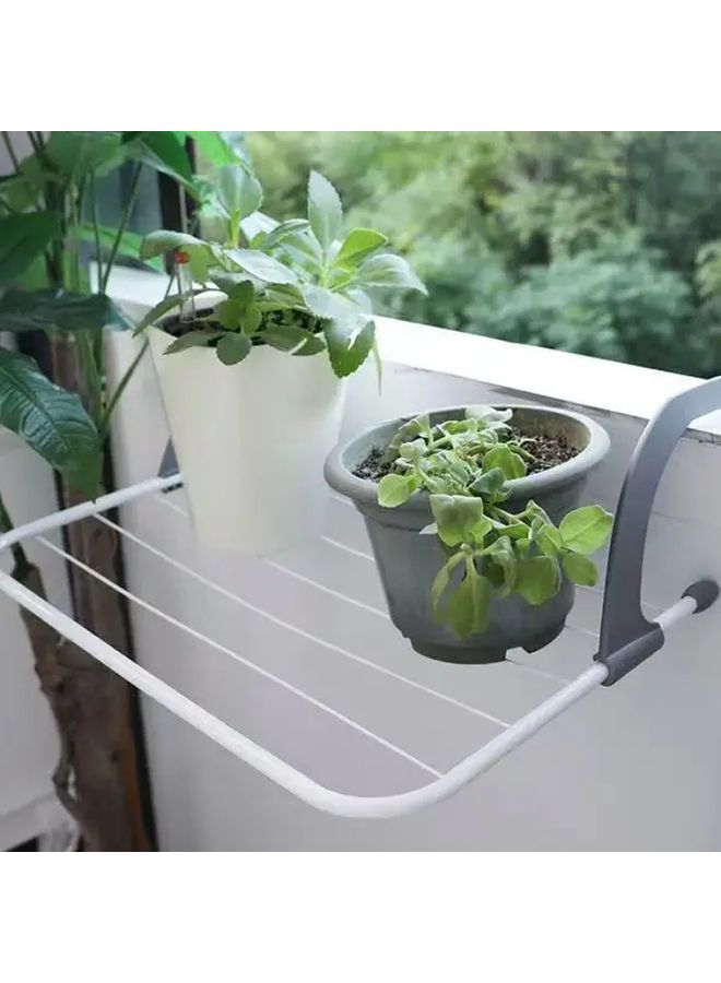 White Heavy Duty Folding Clothes Rack Towel Hanger Space Saving Organizer - Image 5