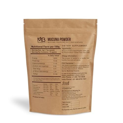 MB Herbals مسحوق موكونا بوريانس من MB Herbals | 8 أونصات (0.5 رطل) | مسحوق بذور موكونا البيضاء | 100% نقي وطبيعي، غير معدل وراثيًا، مكمل عشبي نباتي - Image 2