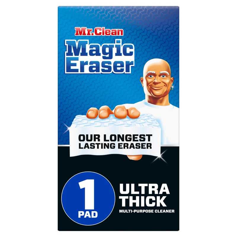 Mr Clean ممحاة السحر من مستر كلين سميكة للغاية منظف متعدد الأغراض، إسفنجة ممحاة سحرية منظف متعدد الأسطح، 1 قطعة - Image 1