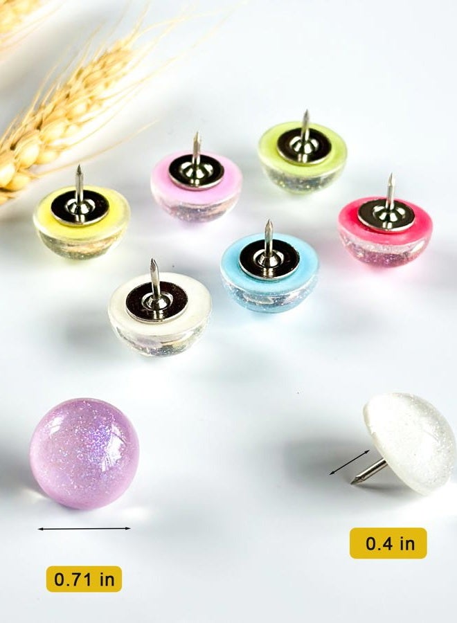 KEYDUACU Cute Push pins, Decorative Studs, 24 Glittering pins, Suitable for Bulletin Boards and corkboards, Home use - Image 5