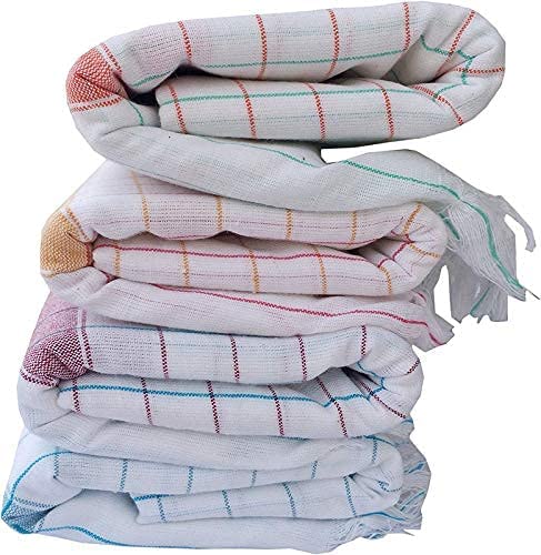 AYUS Khadi White Cotton Bath Towels Manufactured SIRCILLA 36 * 72 inches (Pack of 4). Pure Cotton Towels Suitable for All Men and womenLARGE Size - Image 1