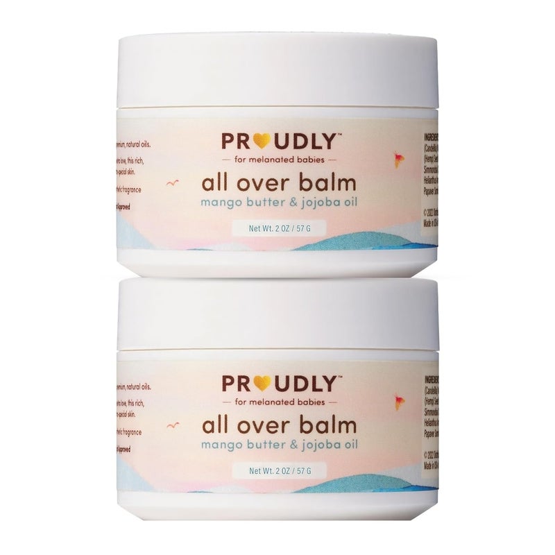PROUDLY All Over Balm by Gabrielle Union  Dwyane Wade Helps Relieve Cradle Cap  Eczema for Black  Brown Babies Dry Sensitive Skin Frangrance Free 2Pack 2 oz each - Image 1