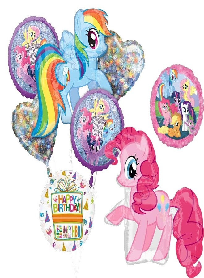 Anagram MLP Birthday Party Supplies Pinkie Pie and Rainbow Dash Balloon Bouquet Decorations - Image 1