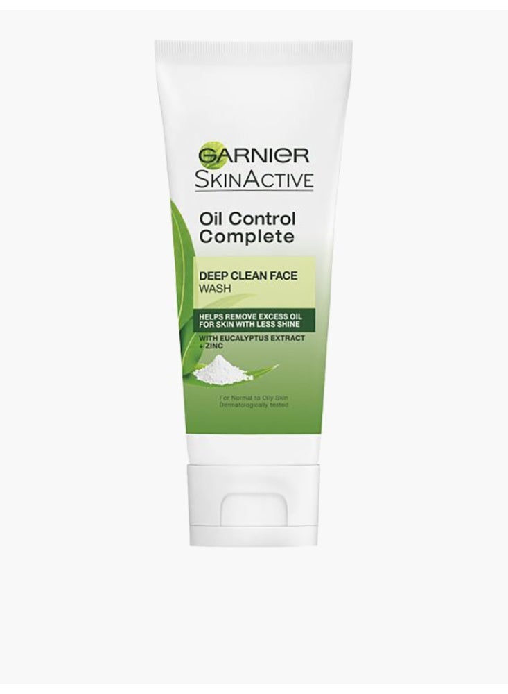 Oil Control Complete deep clean face wash that helps remove excess oil and impurities, leaving the skin purified, refreshed and less shiny, formulated with eucalyptus extract and zinc and suitable for normal to oily skin.
