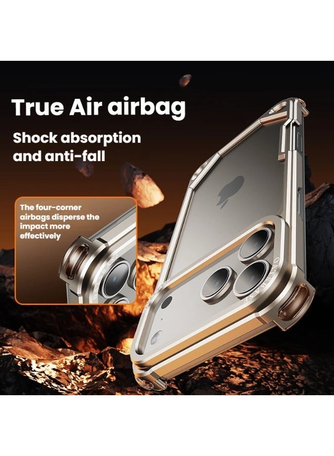 general Suitable for iPhone 17ProMax/17Pro metal frame hollow mobile phone case anti-fall protective cover - Image 4