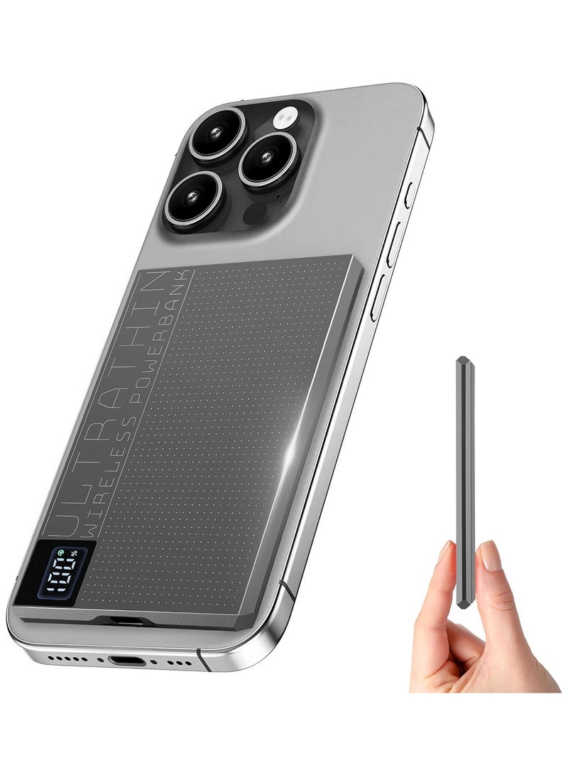 Magnetic Portable Charger 5000mAh with 15W Wireless & 20W PD Fast Charging,Ultra Slim Travel Ready Design,LED Display Premium Metal Shell,Compatible with iPhone 16/15/14/13 Pro/Pro Max/Plus - Image 1
