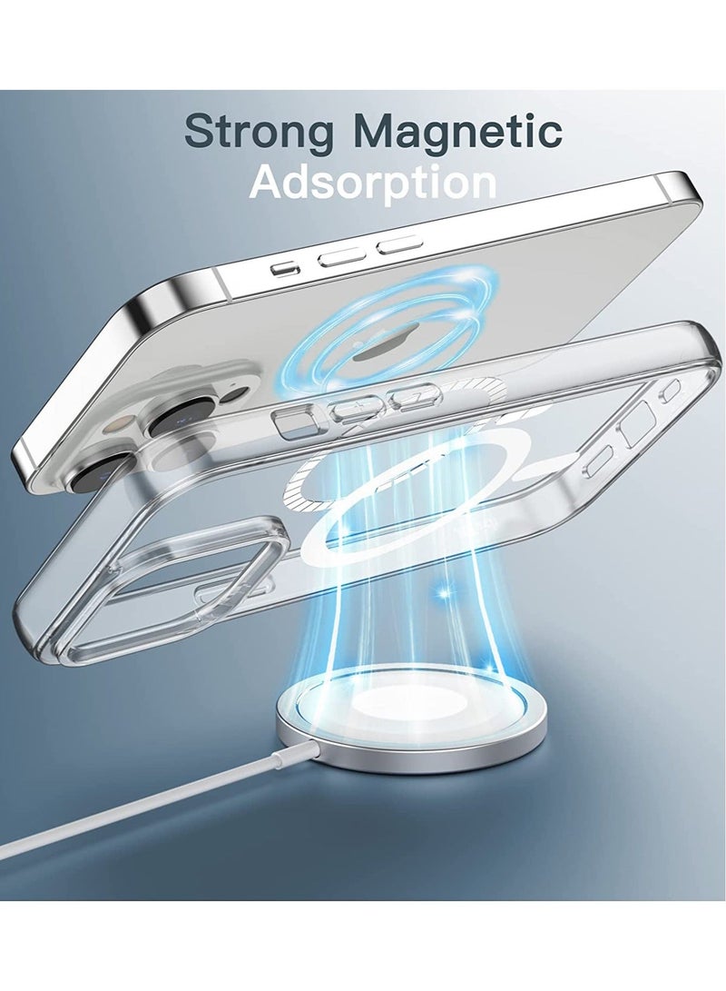 Raxoom Magnetic Case for iPhone 14 Pro Max 6.7-inch Compatible with MagSafe Wireless Charging, Shockproof Phone Bumper Cover, Anti-Scratch Clear Back (Clear) - Image 2