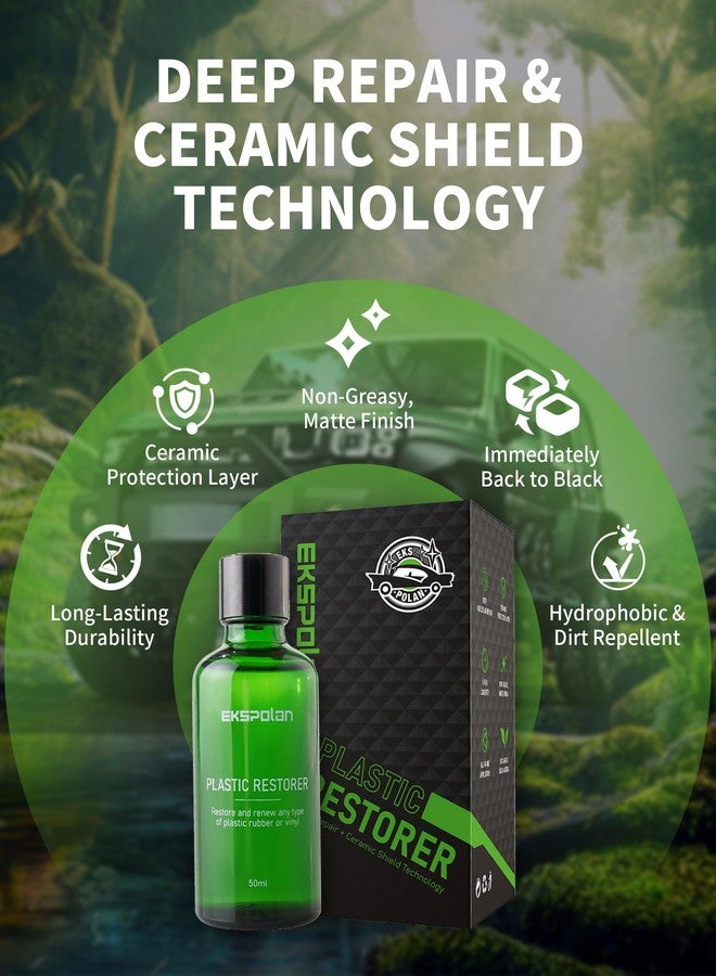 EKSPOLAN Plastic Restorer for Cars Hydrophobic Trim Ceramic Coating, Back to Black Automotive Exterior and Interior, Restore Faded Plastic, Vinyl & Rubber, 50ml - Image 4