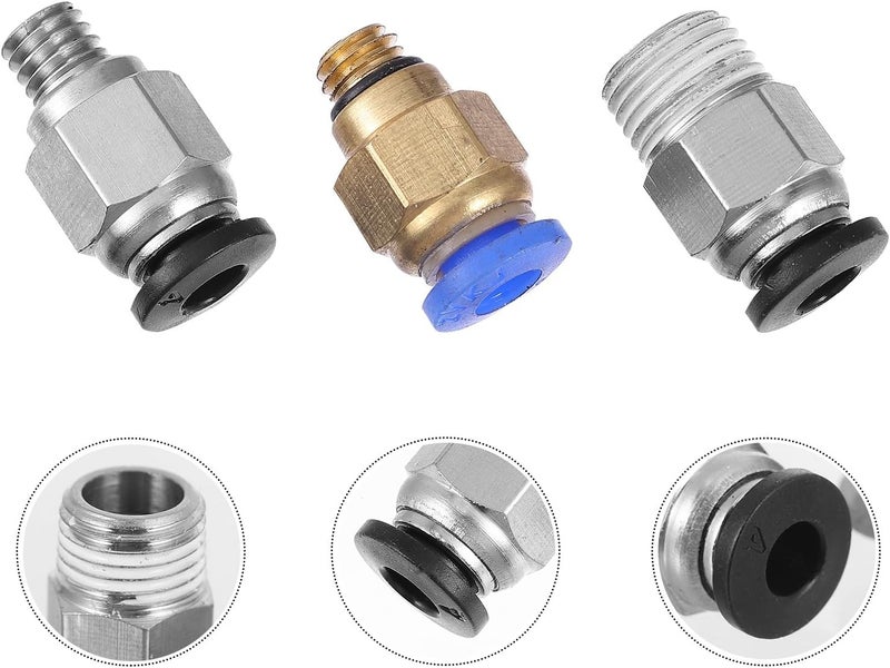 Vaguelly 12pcs 3d Printer Pneumatic Quick Connector Push to Connect Air Straight Fitting Pc4-m6 Pc4-01 Metal Tube Fittings for Industrial Air Hose and Printer Supplies - Image 5