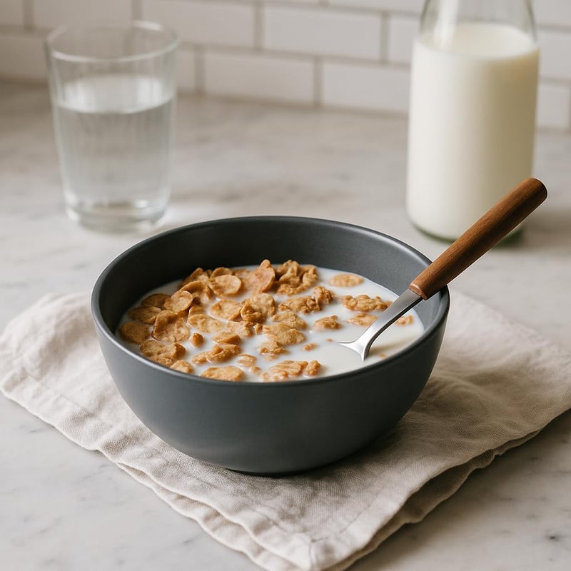 BS B&S Metro Grey Matte Stoneware Rice Bowl Set of 4 - Image 1