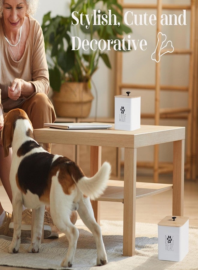 PERFNIQUE Dog Treat Container, Airtight Dog Treat Jar Set of 2, Dog Cookie Jar for kitchen Counter, Pet Treat Container, Dog Treat Canister and Storage, 7.8x6.2 & 7.3x5.5(White) - Image 5