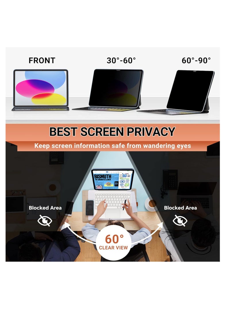 Upgrade Privacy Screen Protector for iPad Pro 12.9 inch (2021,2020,2018)/ iPad Pro 5th/4th/3rd Generation, Fully Removable Anti Spy Glare Blue Light Filter, High Sensitive/Bubble Free/Detachable - Image 5