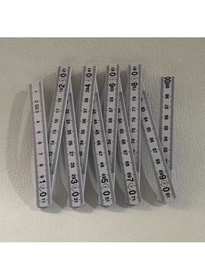 1pc Durable Plastic Folding Ruler Hot Printing Scale Compact Portable - Image 3