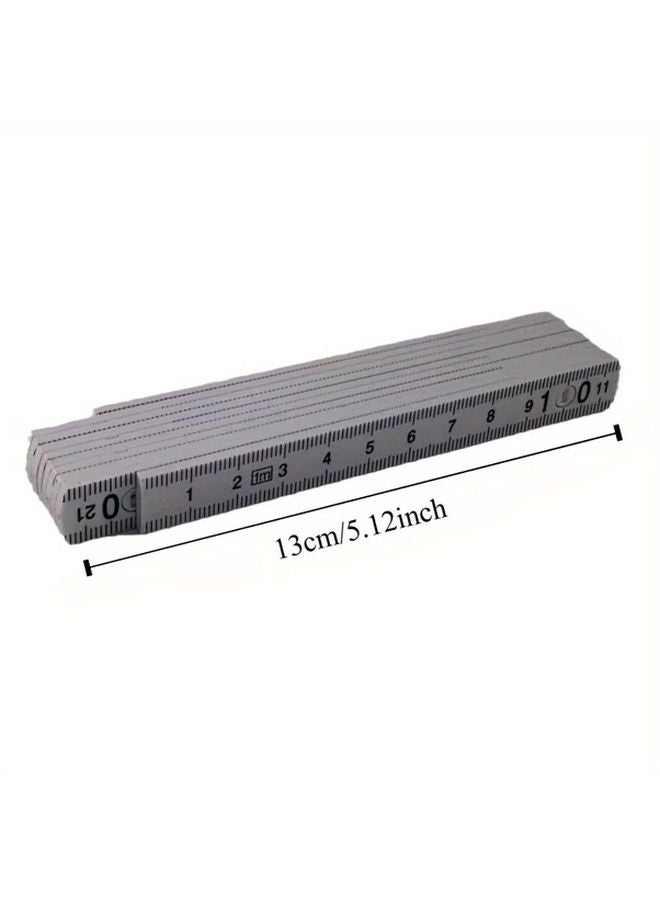 1pc Durable Plastic Folding Ruler Hot Printing Scale Compact Portable - Image 4