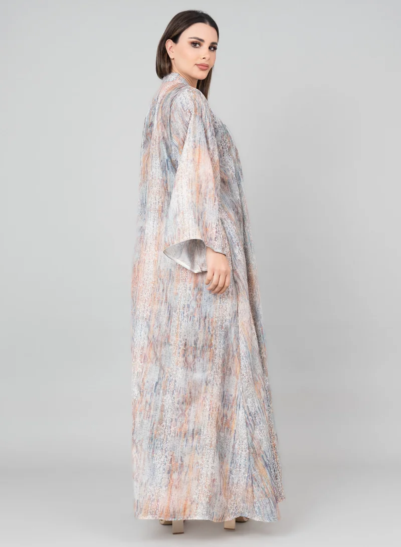 IKKXA Petal Grace Embroidered Jalabiya IK3004 Orange