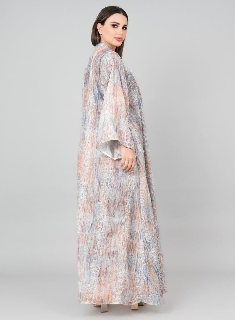 IKKXA Petal Grace Embroidered Jalabiya IK3004 Orange - Image 3