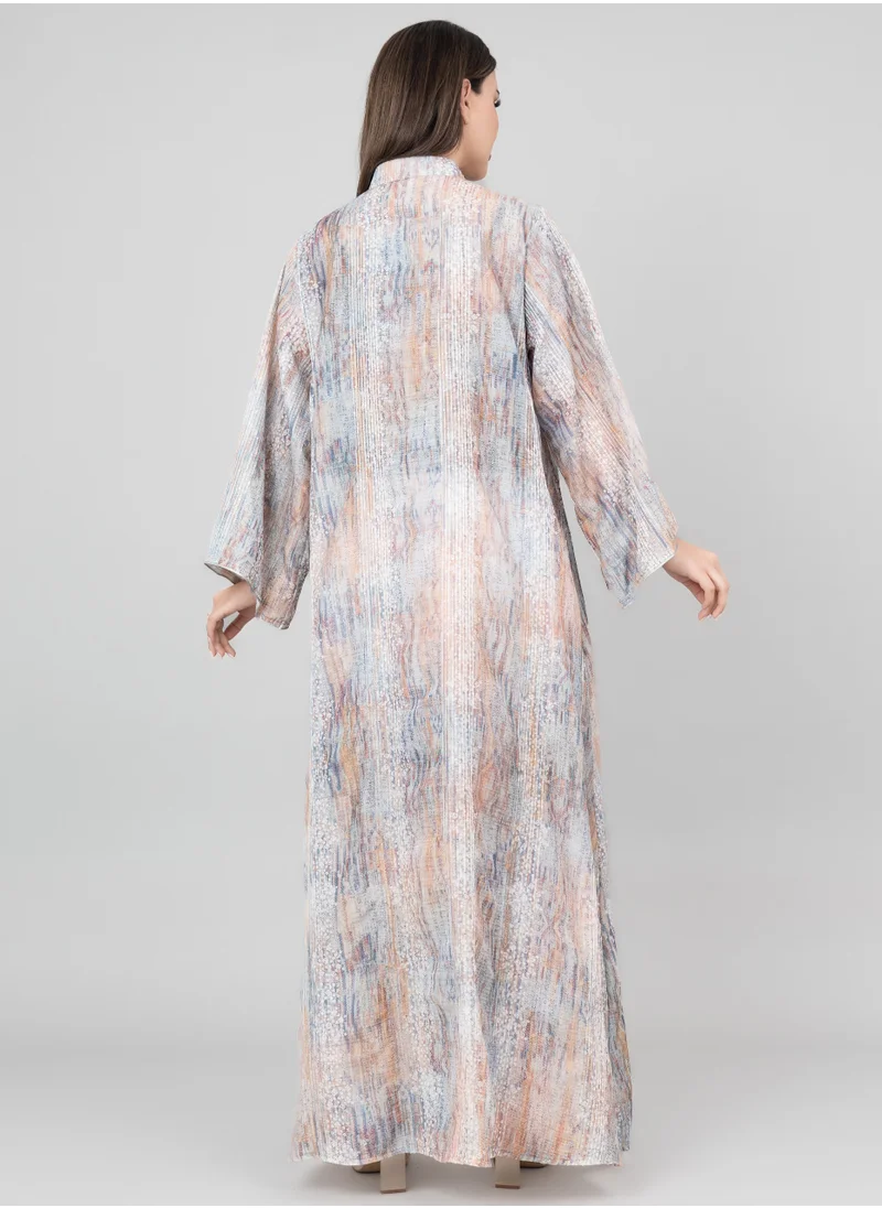 IKKXA Petal Grace Embroidered Jalabiya IK3004 Orange