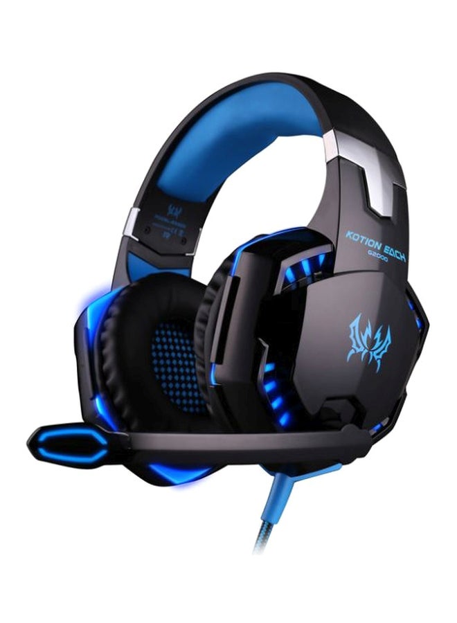 KOTION EACH Over-Ear Headphones With Mic Black/Blue - Image 1