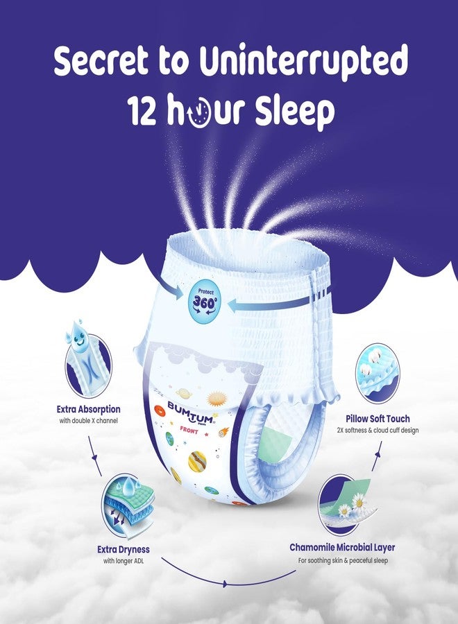 Bumtum Baby Overnight Diaper Pants - Size NB (2-5 kg), 36 Count | All night Absorption with Pillow Soft Comfort | No Leak | 100% Rashfree | With soothing Chamomile Microbial Layer | Pack of 1 - Image 4