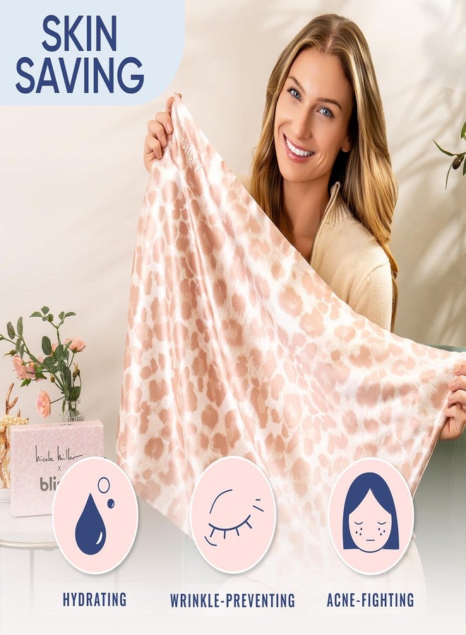 Blissy Silk Pillowcase - 100% Pure Mulberry Silk - 22 Momme 6A High-Grade Fibers - Silk Pillow Cover for Hair & Skin - Regular, Queen & King (Nicole Miller - Mauve Cheetah, Queen) - Image 4