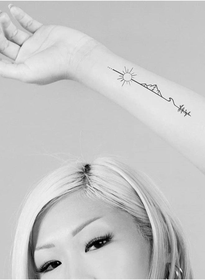 inkbox - Inkbox Temporary Tattoos, Semi-Permanent Tattoo, One Premium Easy Long Lasting, Water-Resistant Temp Tattoo with For Now Ink - Lasts 1-2 Weeks, Love Tattoo, 1 x 1 in, Make Love - Image 1