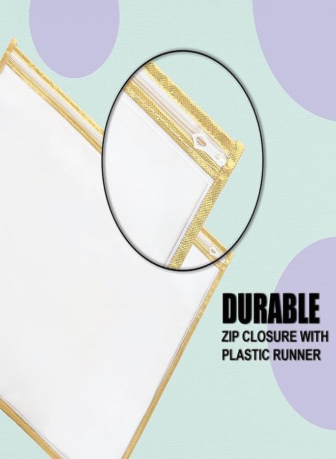 IndianStore4All Plastic Single Saree Covers With Zip Transparent Suit Cover Packing Bags, Saree Covers For Storage, Wardrobe Organiser, Size-36x42x2CM (Pack of 10) - Image 3
