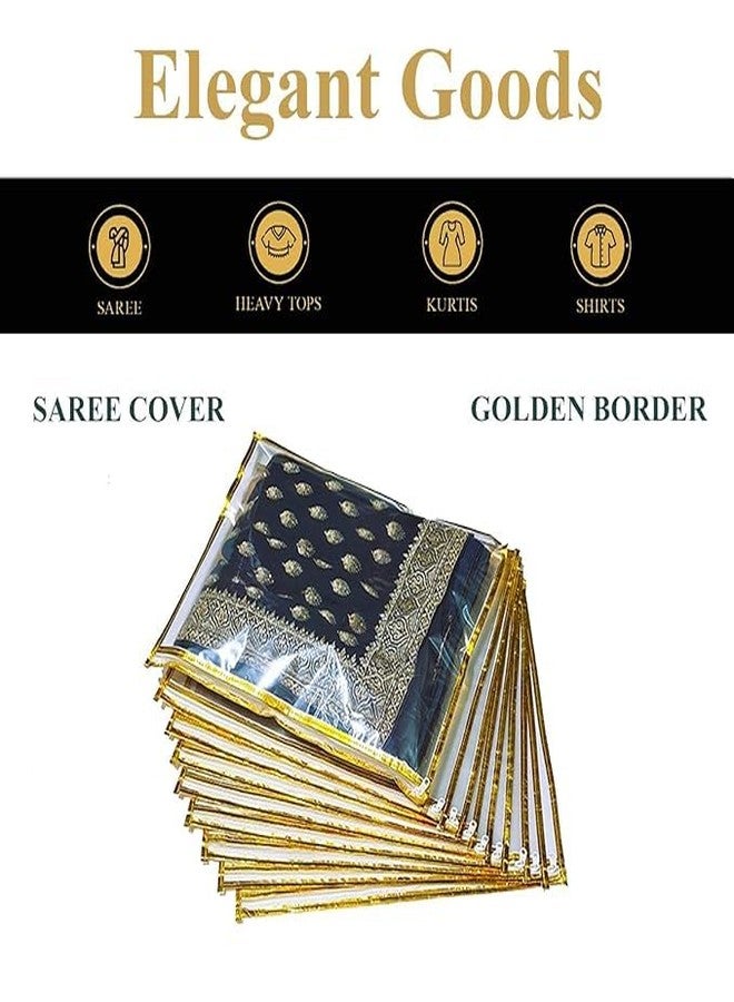 IndianStore4All Plastic Single Saree Covers With Zip Transparent Suit Cover Packing Bags, Saree Covers For Storage, Wardrobe Organiser, Size-36x42x2CM (Pack of 10) - Image 4