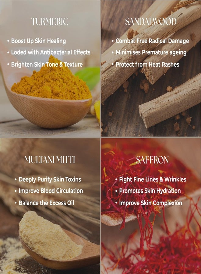 Lass Natural قناع الوجه الطبيعي "أوبتان غلو": طين ملتاني | زعفران | كركم | إشراقة وتحكم في الزيوت، خالٍ من الكبريتات والبارابين - 100 غرام - Image 5