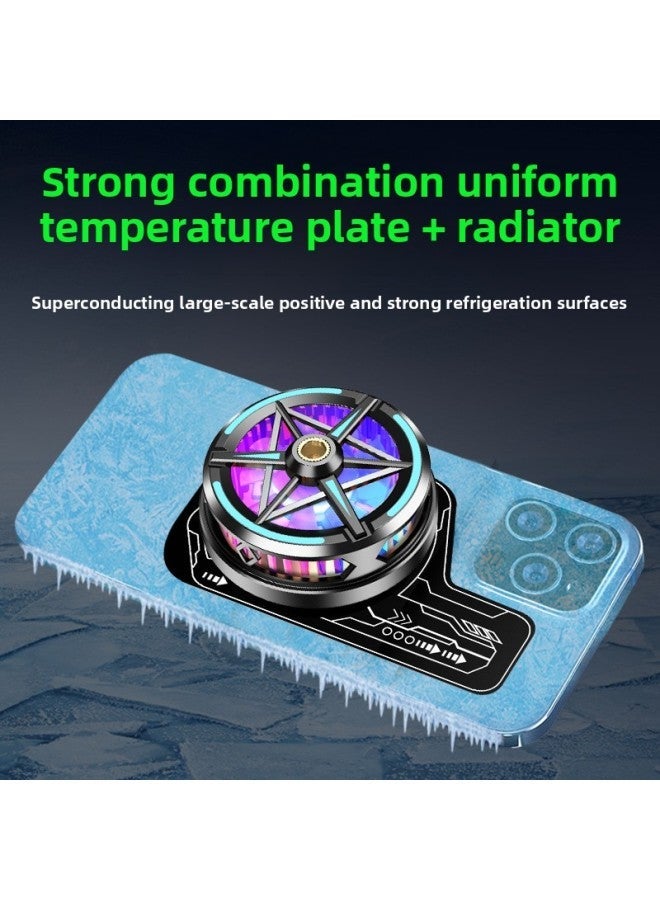 Mobile Phone Air Conditioning Radiator S5 Digital Display Frequency Conversion Cooling Semiconductor Refrigeration Back Clip Source Factory-Color:S6 Anchor Magnetic Suction Black P2 Homogeneous Hot Plate Combination  - Image 1