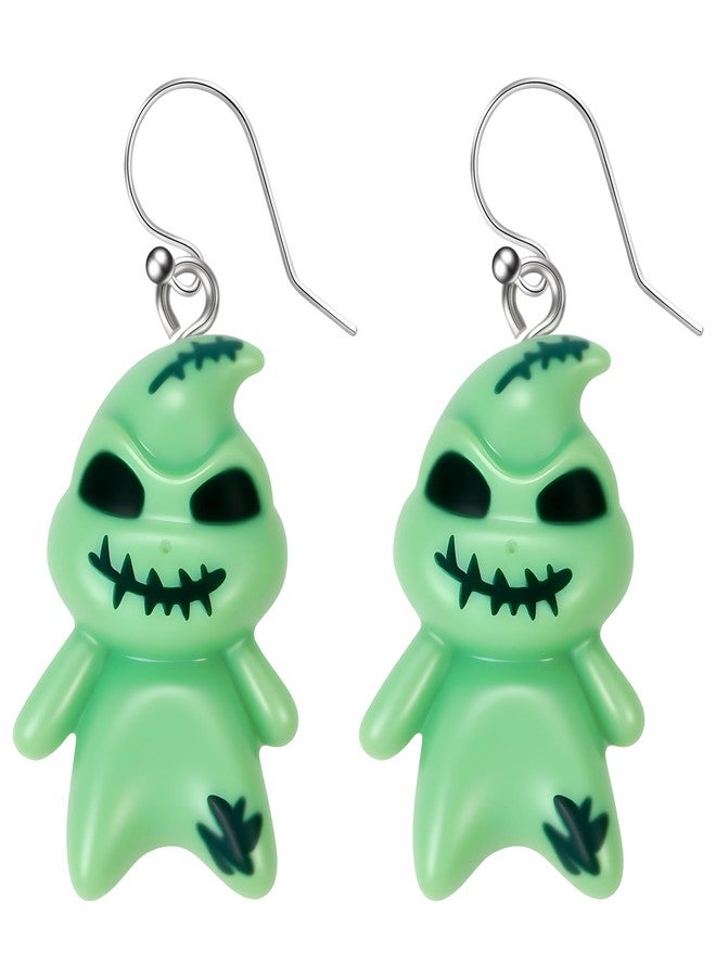 DAYANEY Halloween Earrings for Women as Nightmare Movie Before Chrsitmas Gifts, Green Ghostface Earrings for Girls Cute Boogcy Costume Spooky Basket Stuffers Cute Holiday Jewelry - Image 1